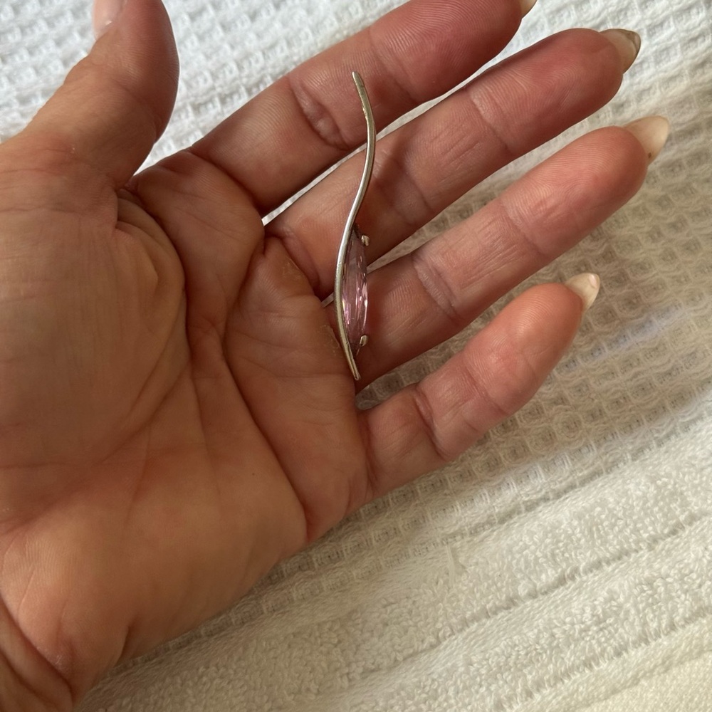 Unique Sterling Silver and Pink Pendant